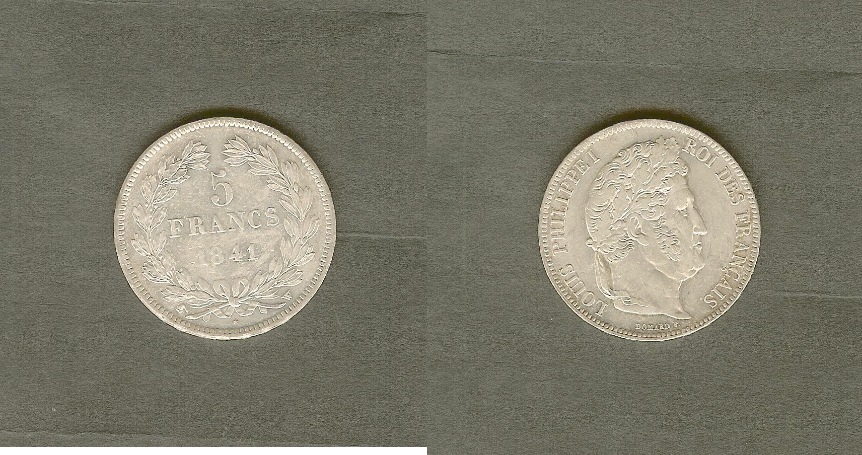 5 Francs Louis Philippe I 1841W SUP+